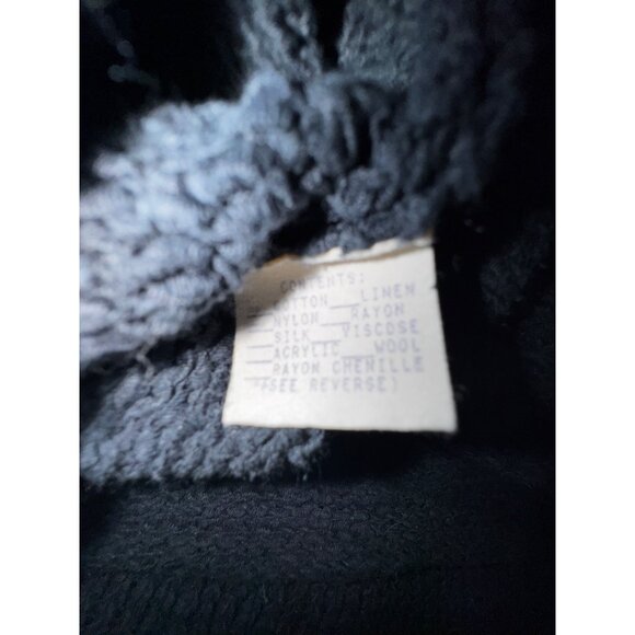 Vintage Black Knit Bucket Bag Sweater Cute Pockets Small Preppy Garden Classic - Picture 8 of 10